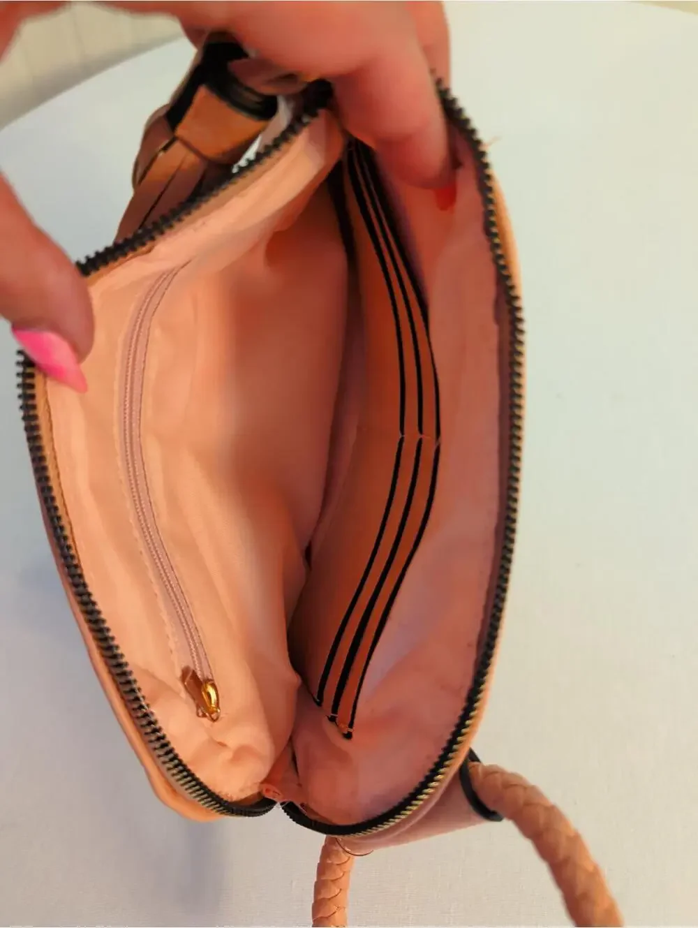 Blush Pink Faux Leather O-Ring Wristlet Clutch Cowgirl Boot Patch Western
